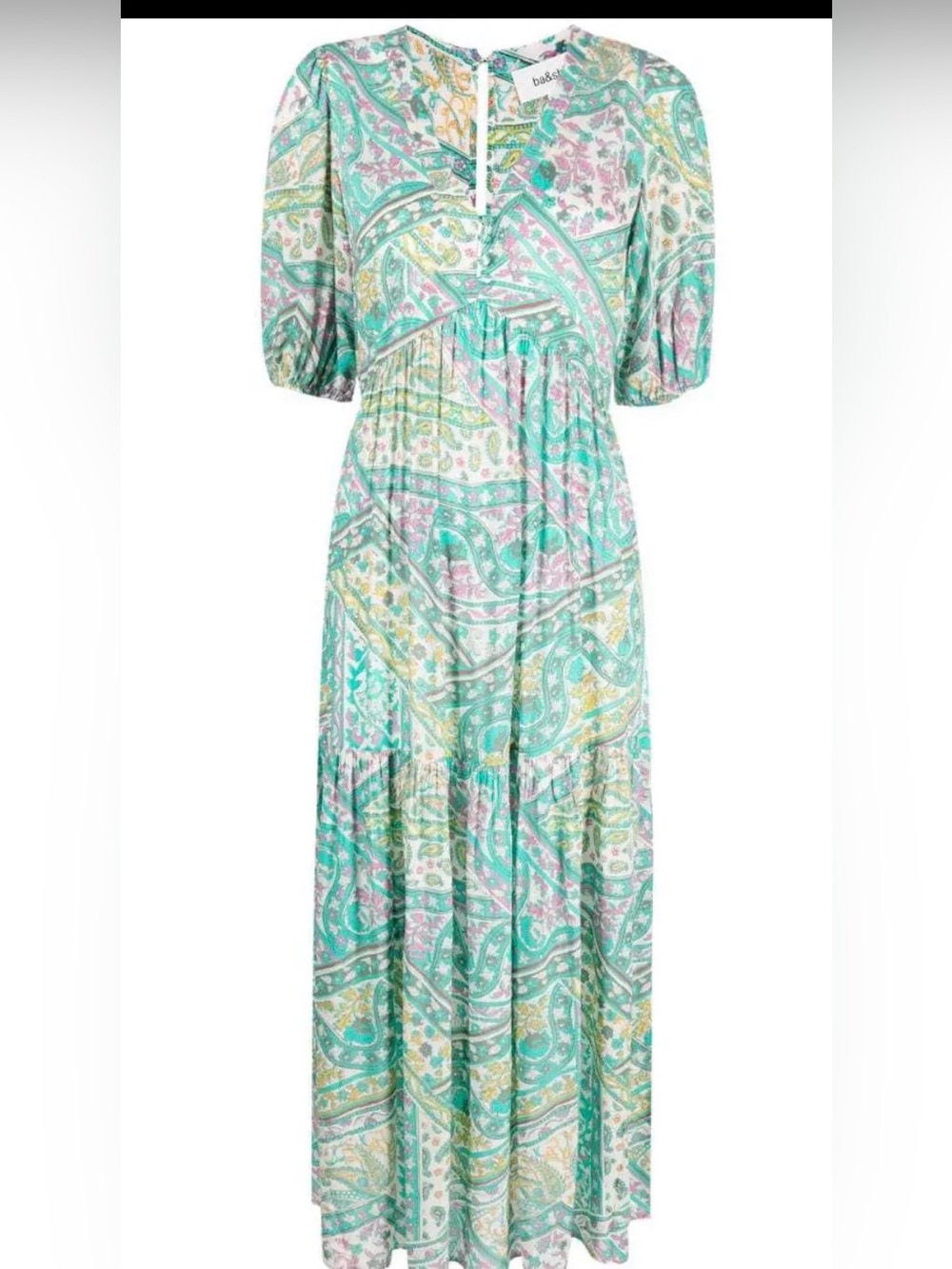 ba&sh Mint Paisley Tiered Maxi Dress